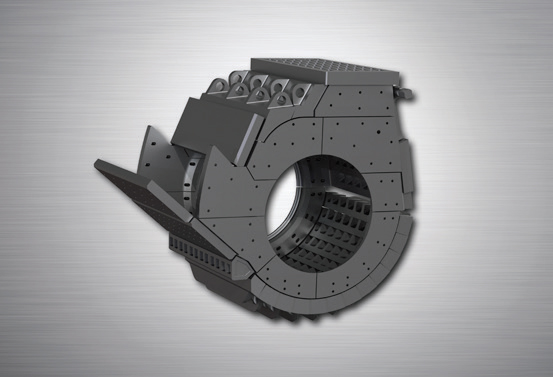 Shredder parts liner arrangement